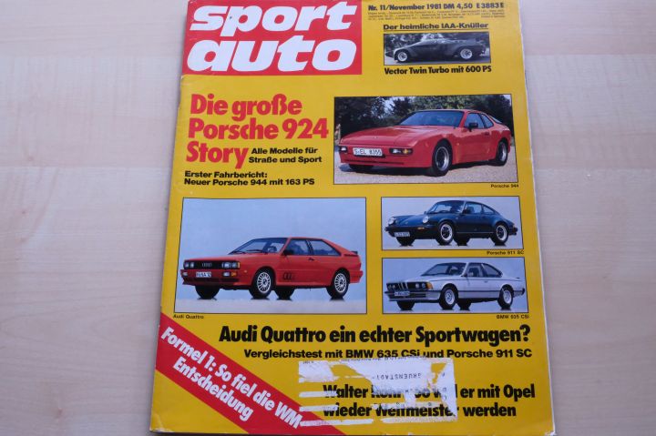 Deckblatt Sport Auto (11/1981)